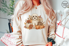Cute Goldendoodle Dog Fall Pumpkin|Leopard Print Autumn PNG Product Image 2
