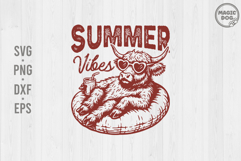 Summer Vibes SVG|Vintage Highland Cow Summer|Trendy Summer Product Image 1