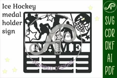 Ice Hockey medal holder Name svg laser cut template Product Image 3
