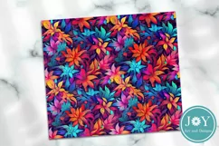 RAINBOW FLOWERS 20oz SKINNY TUMBLER SUBLIMATION DESIGN Product Image 2