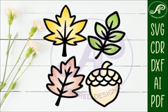 Fall shape two layer laser cut outs SVG file d1 Product Image 2