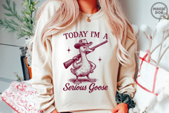 I&#039;m A Serious Goose|Retro Silly Goose With a Gun|Sarcastic Product Image 2