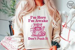 I&#039;m Here I&#039;m Awake Don&#039;t Push It|Office Humor|Funny Raccoon Product Image 2