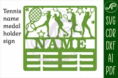 Tennis female medal holder Name svg laser cut template Product Image 3