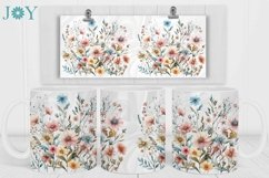 BOHO WILD FLOWERS COFFEE MUG WRAP SUBLIMATION DESIGN Product Image 2
