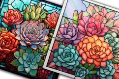 Stained Glass Succulents Digital Papers Product Image 2