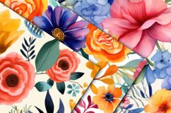 Colorful Florals Digital Papers - Seamless Patterns Product Image 2
