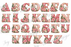 Pink Christmas Alphabet, Monograms, Letters PNG Product Image 2
