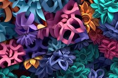 3D Abstract Florals Digital Papers - Seamless Patterns Product Image 2