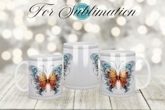 BUTTERFLY COFFEE MUG WRAP SUBLIMATION DESIGN Product Image 3