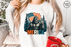 Bigfoot Merica Patriotic 4th of July PNG|Independence Day Product Image 2