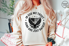 In God We Trust, Eagle with Guns USA Flag|4th of July SVG Product Image 2