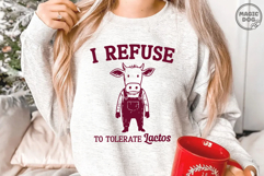 I Refuse To Tolerate Lactose SVG|Funny Dairy Quote|Retro Cow Product Image 2