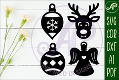 Christmas shape silhouette laser cut outs SVG file 2 Product Image 3