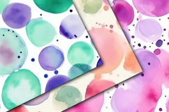 Watercolor Polka Dots Digital Papers - Seamless Patterns Product Image 2