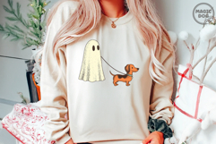 Halloween Ghost with Walking Dog|Spooky Season Weenie Dog Product Image 2