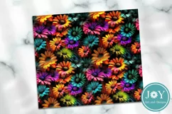 RAINBOW FLOWERS 20oz SKINNY TUMBLER SUBLIMATION DESIGN Product Image 2