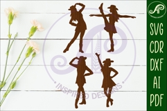 Drill Team Dancer silhouette laser cut outs SVG 2 Product Image 3