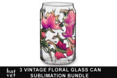 Vintage Floral Glass Can Bundle | Floral Glass Tumbler Wrap Product Image 2