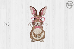 Faux Embroidery Vintage Easter Bunny|Rabbit with Glasses Product Image 1