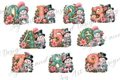 Snowman Christmas Alphabet, Christmas Monograms, Letters PNG Product Image 2