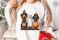 Halloweenie Dachshund Ghost|Halloween Ghost And Witch Weenie Product Image 2