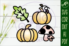 Fall shape two layer laser cut outs SVG file d2 Product Image 2