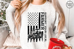 Support Your Local Farmer| Strong Tractor American Flag Product Image 2