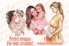 Mothers Day clipart,Mother and kids clipart,Mother and baby Product Image 2