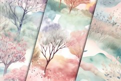 Watercolor Landscapes Digital Papers - Seamless Patterns Product Image 2