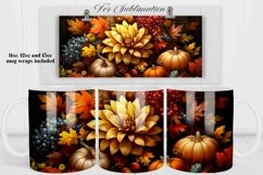 FALL MUG SUBLIMATION DESIGN, COFFEE MUG WRAP Product Image 1
