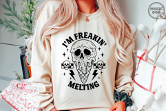 I’m Freakin Melting|Retro Skull Summer|Gothic Halloween SVG Product Image 2