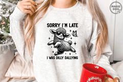 Sorry I&#039;m Late I Was Dilly Dallying|Retro Funny Sheep Meme Product Image 2
