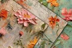 Aged Oil Paint Flowers Digital Papers - Seamless Patterns Product Image 3