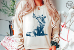 Retro Fox and Butterfly|Cute Baby Fox and Butterfly|Wildlife Product Image 2