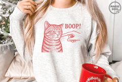 Boop! Cat Finger Touching Nose SVG|Retro Cat Boop Product Image 2