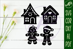 Gingerbread shape silhouette Christmas laser cut Product Image 2