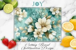 FLOWERS KITCHEN CUTTING BOARD SUBLIMATION DESIGN PNG Product Image 2