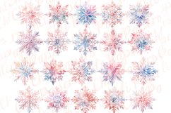Watercolor Snowflakes Clipart Pink Snowflakes Christmas Png Product Image 2