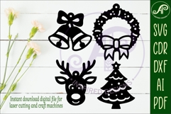 Christmas shape ornaments laser cut outs SVG file 3 Product Image 2