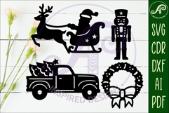 Christmas shape silhouette laser cut outs SVG file 1 Product Image 2