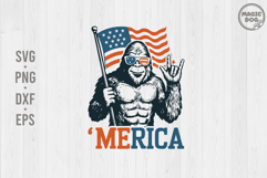 Bigfoot Merica Patriotic 4th of July SVG|Independence Day Product Image 1