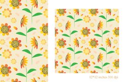 Sunflowers Digital Paper.Sunflower Seamless Pattern Product Image 1
