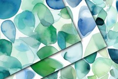 Watercolor Sea Glass Digital Papers - Seamless Patterns Product Image 2