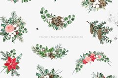 Watercolor bouquet clipart, Christmas bouquet clipart Product Image 3