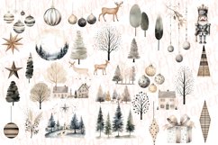 Scandinavian Christmas Clipart,Watercolor Png,Nordic Clipart Product Image 2