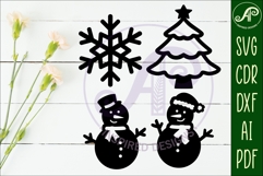 Christmas shape silhouette laser cut outs SVG file 3 Product Image 3