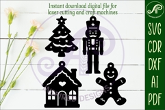 Christmas shape ornaments laser cut outs SVG file 4 Product Image 2