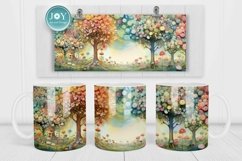 WHIMSICAL TREE MUG SUBLIMATION DESIGN, COFFEE MUG WRAP Product Image 2
