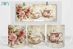 VINTAGE SUBLIMATION MUG WRAP DESIGN COFFEE CUP TEMPLATE Product Image 2